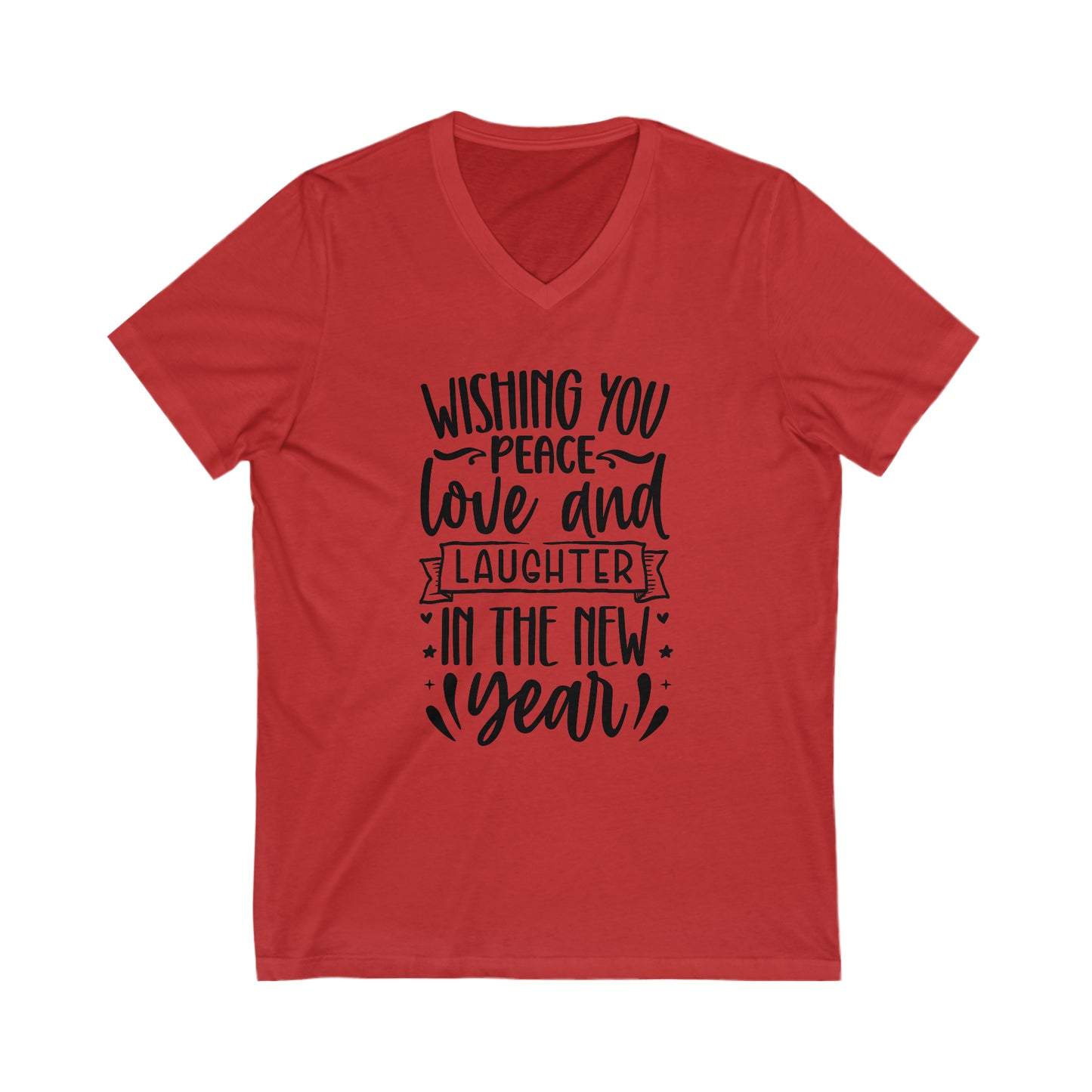 Love & Laughter Unisex Jersey Short Sleeve V-Neck Tee