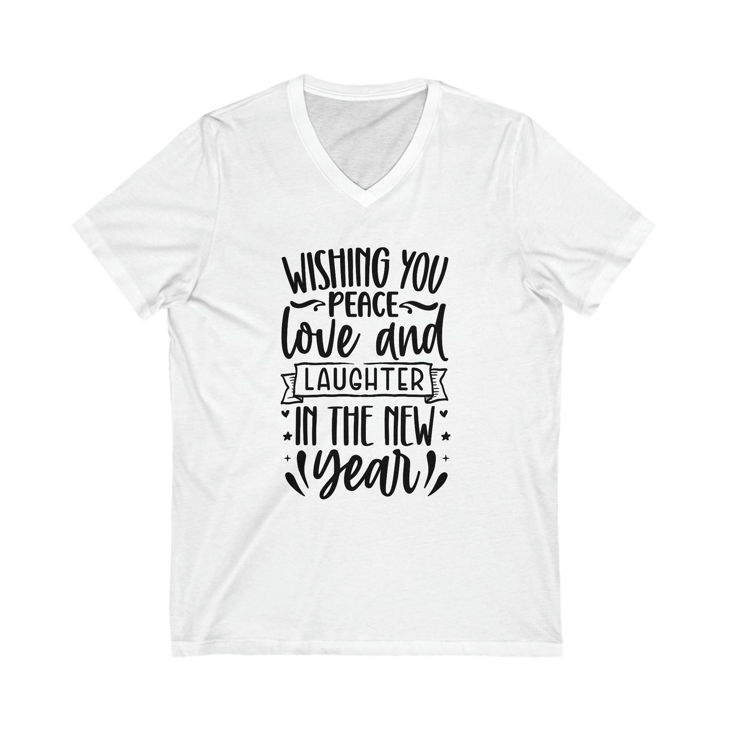 Love & Laughter Unisex Jersey Short Sleeve V-Neck Tee