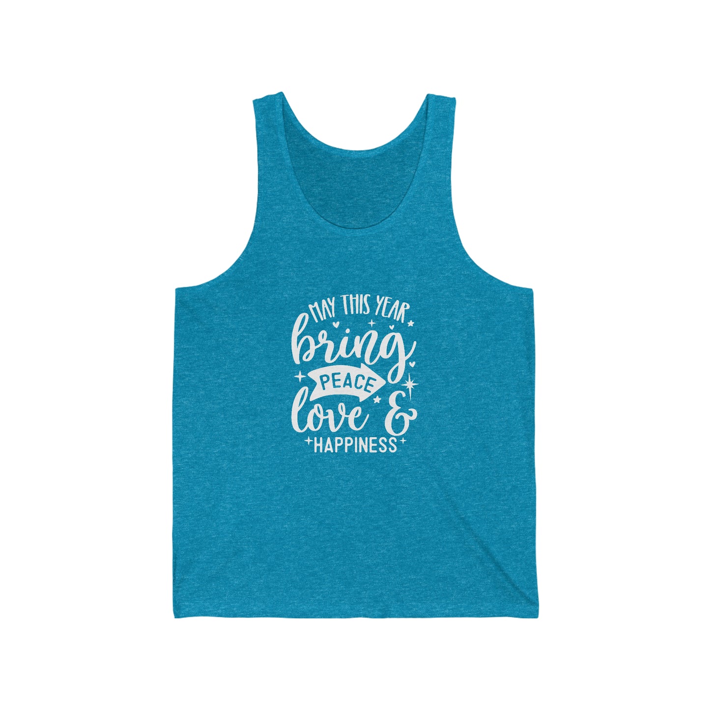 Peace Love & Happiness Unisex Jersey Tank