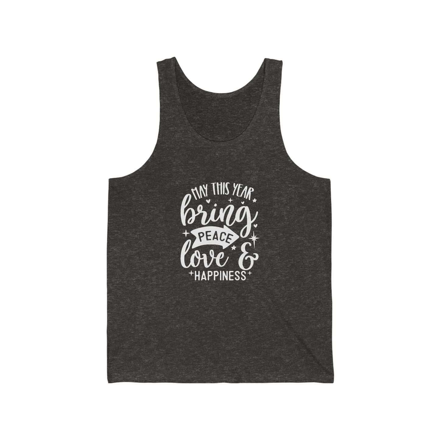 Peace Love & Happiness Unisex Jersey Tank