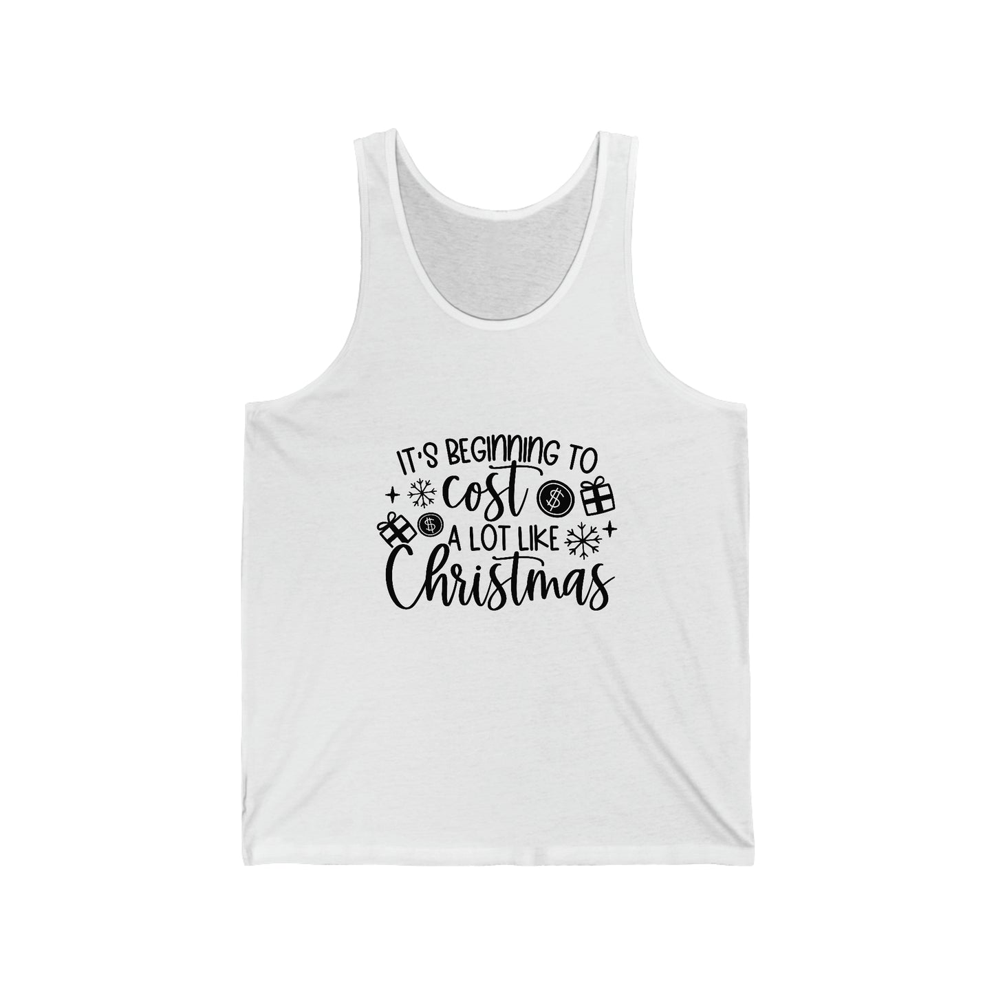 Beginning to cost a lot like Christmas Unisex Jersey Tank image