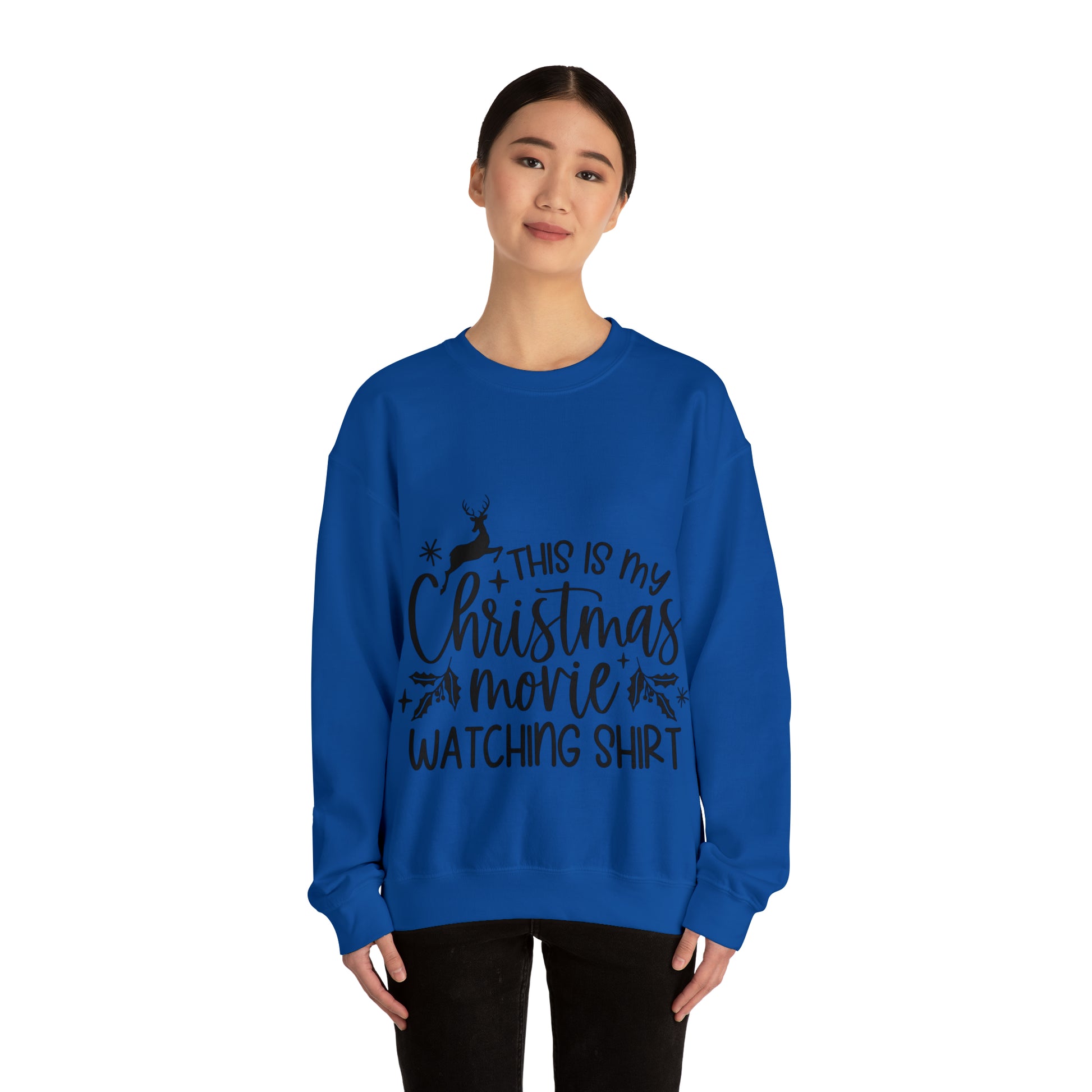 Christmas Movie Watching Unisex Heavy Blend™ Crewneck Sweatshirt image