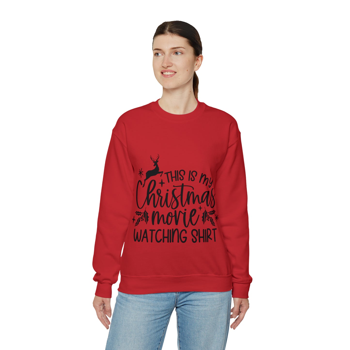 Christmas Movie Watching Unisex Heavy Blend™ Crewneck Sweatshirt image