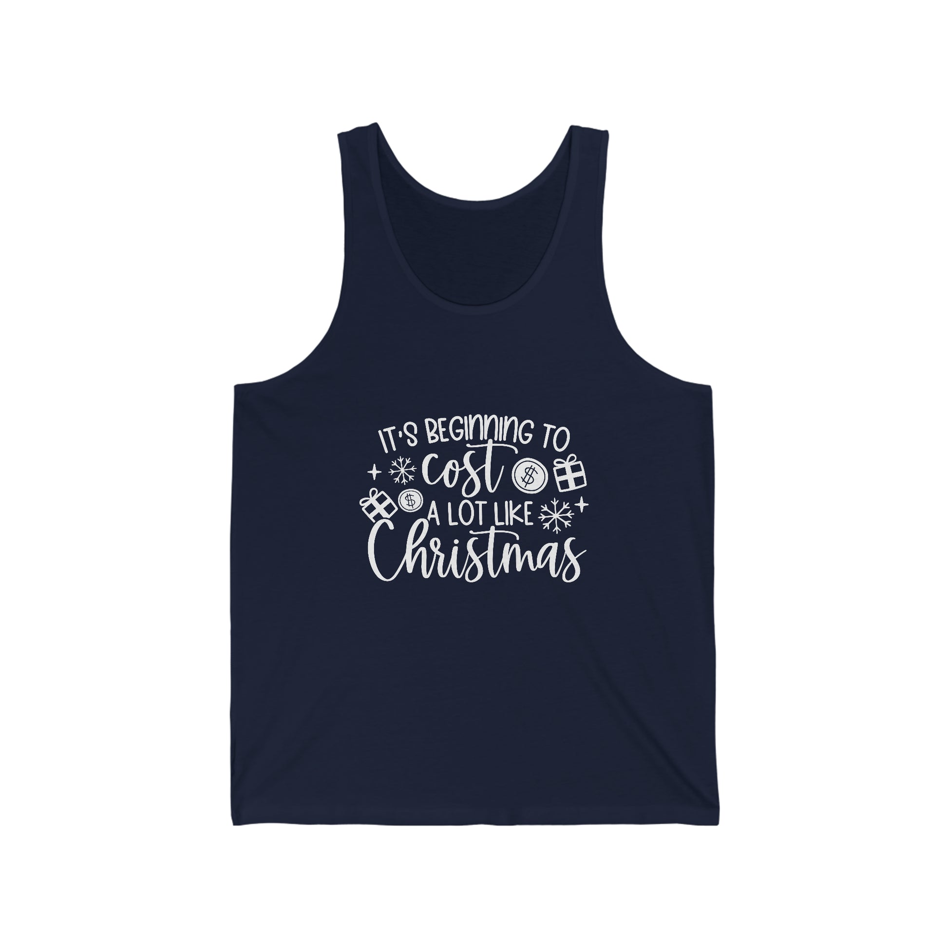 Beginning to cost a lot like Christmas Unisex Jersey Tank image