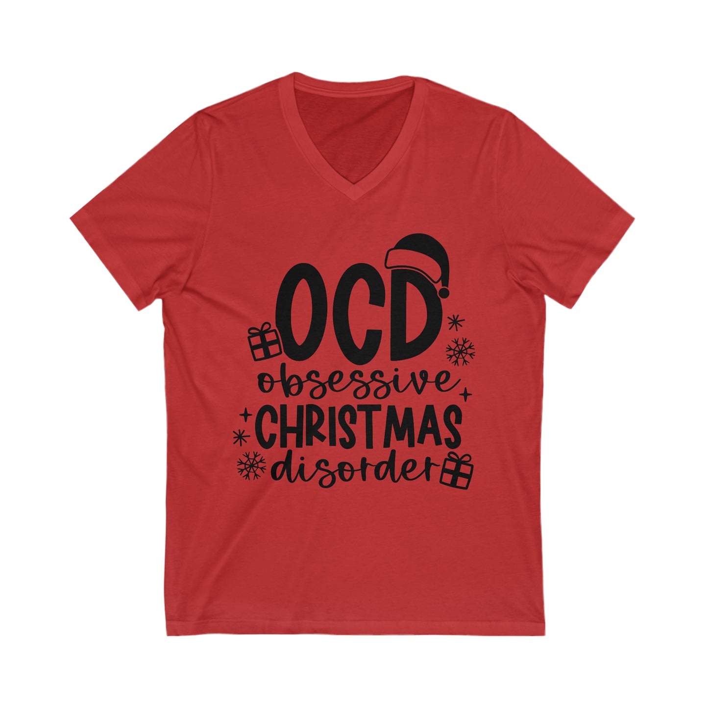 OCD Unisex Jersey Short Sleeve V-Neck Tee