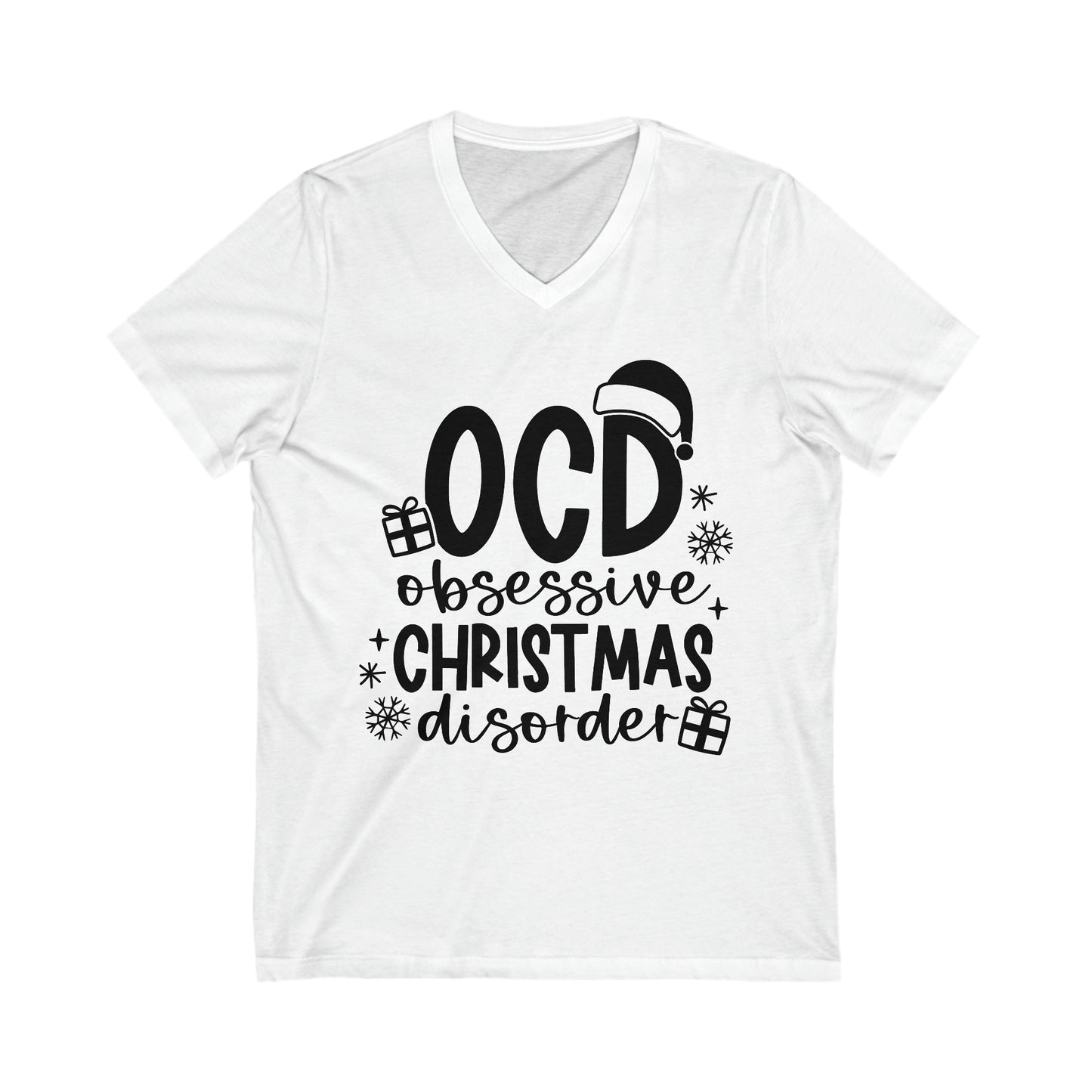 OCD Unisex Jersey Short Sleeve V-Neck Tee