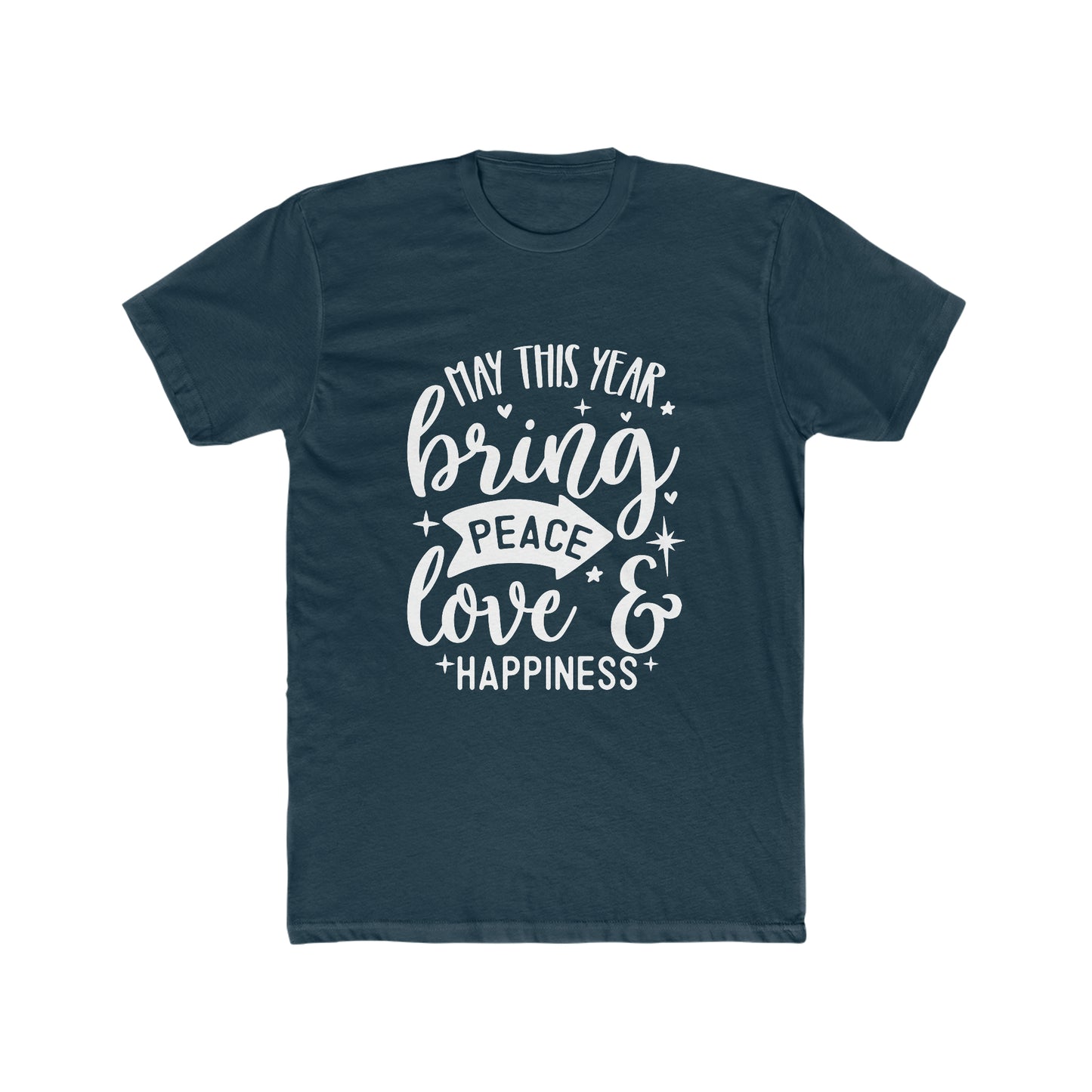 Peace Love & Happiness Men's Cotton Crew Tee