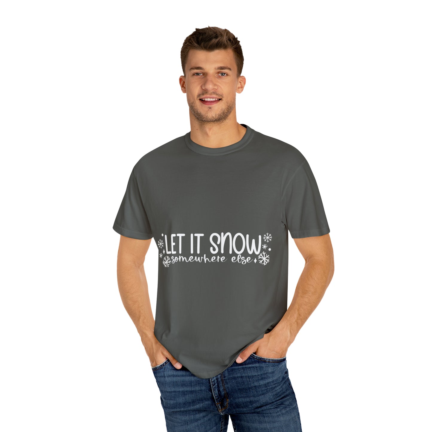 Let it Snow Unisex Garment-Dyed T-shirt image