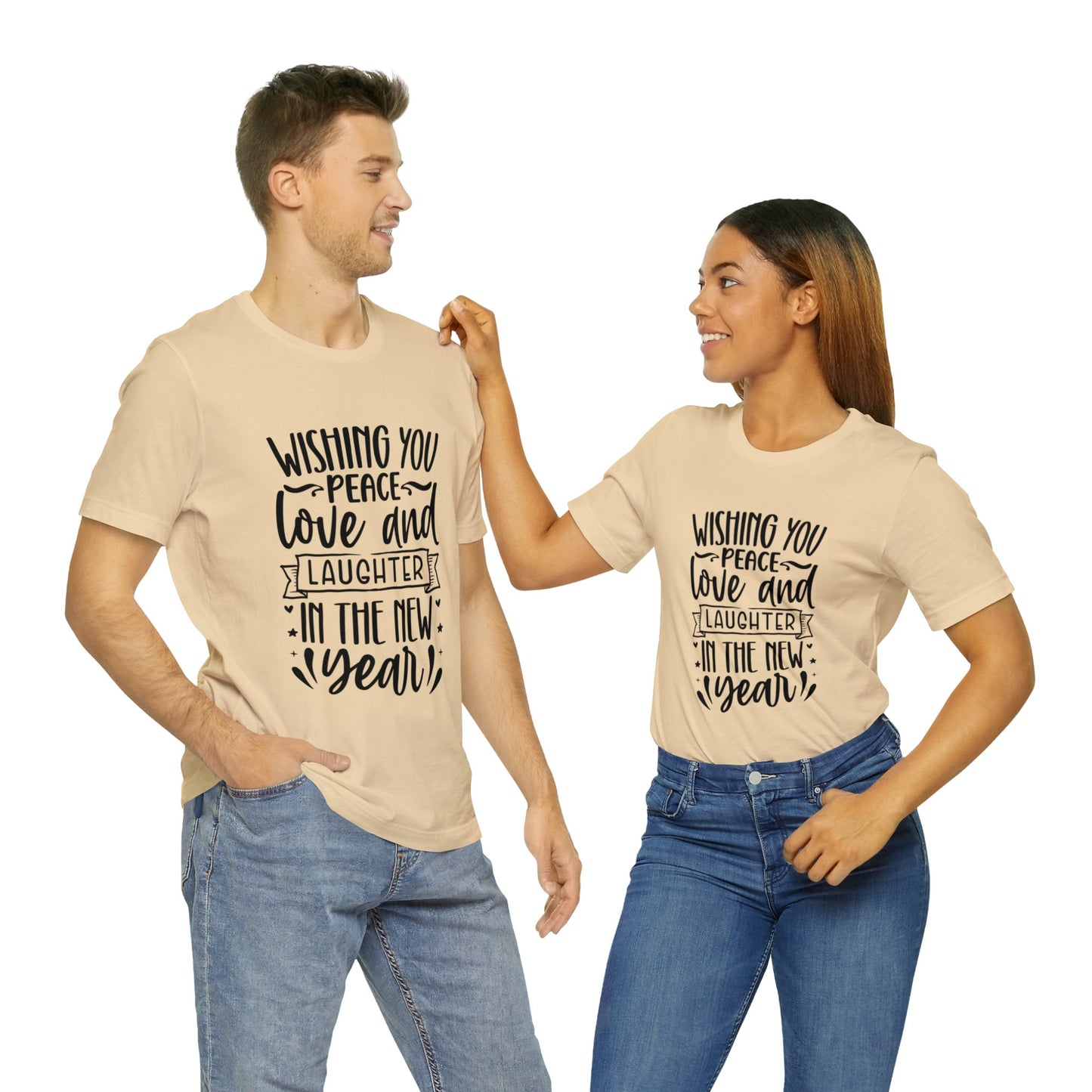 Love & Laughter New Year Unisex Jersey Short Sleeve Tee