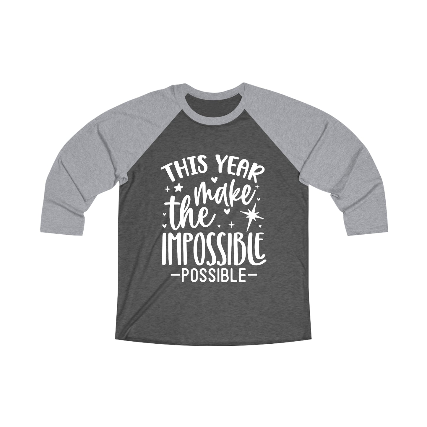 Impossible Possible Unisex Tri-Blend 3\4 Raglan Tee