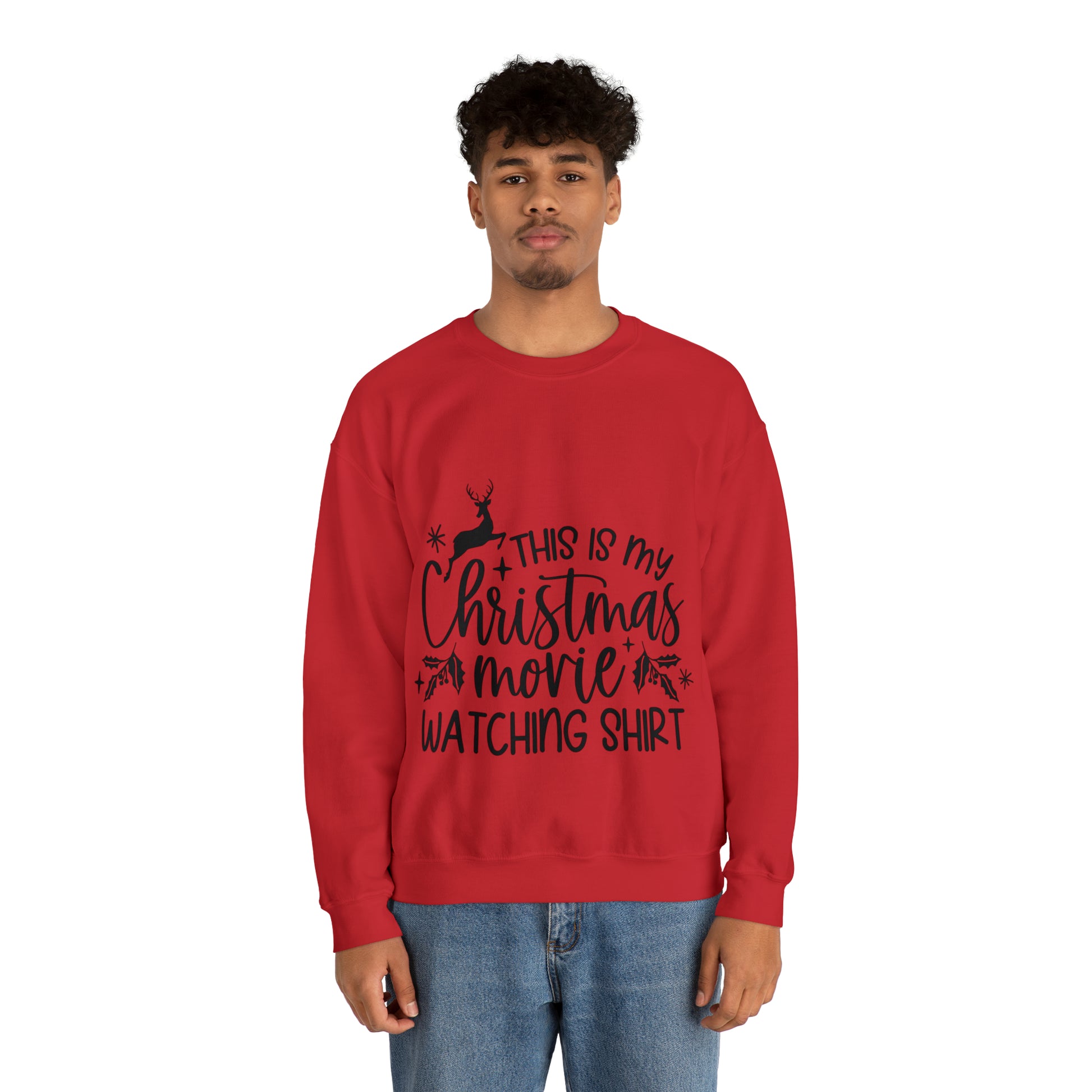 Christmas Movie Watching Unisex Heavy Blend™ Crewneck Sweatshirt image