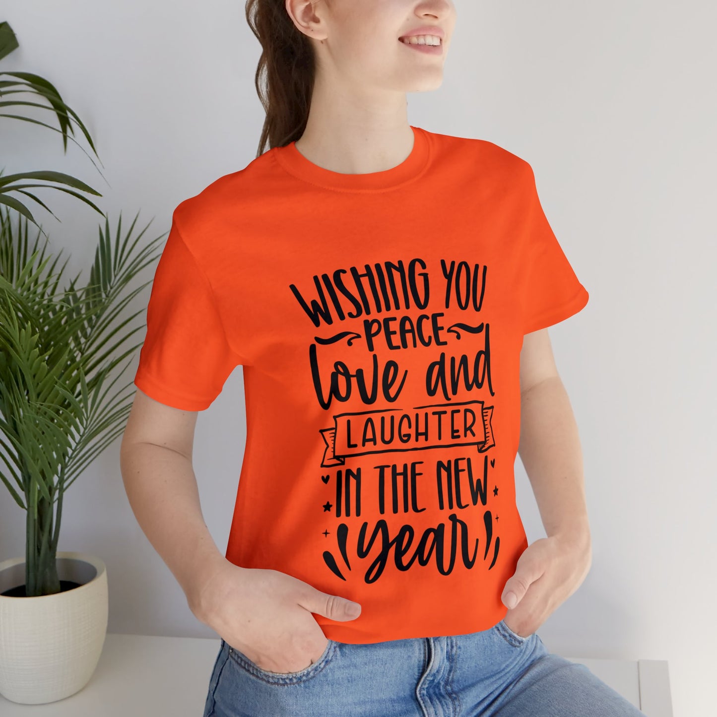 Love & Laughter New Year Unisex Jersey Short Sleeve Tee