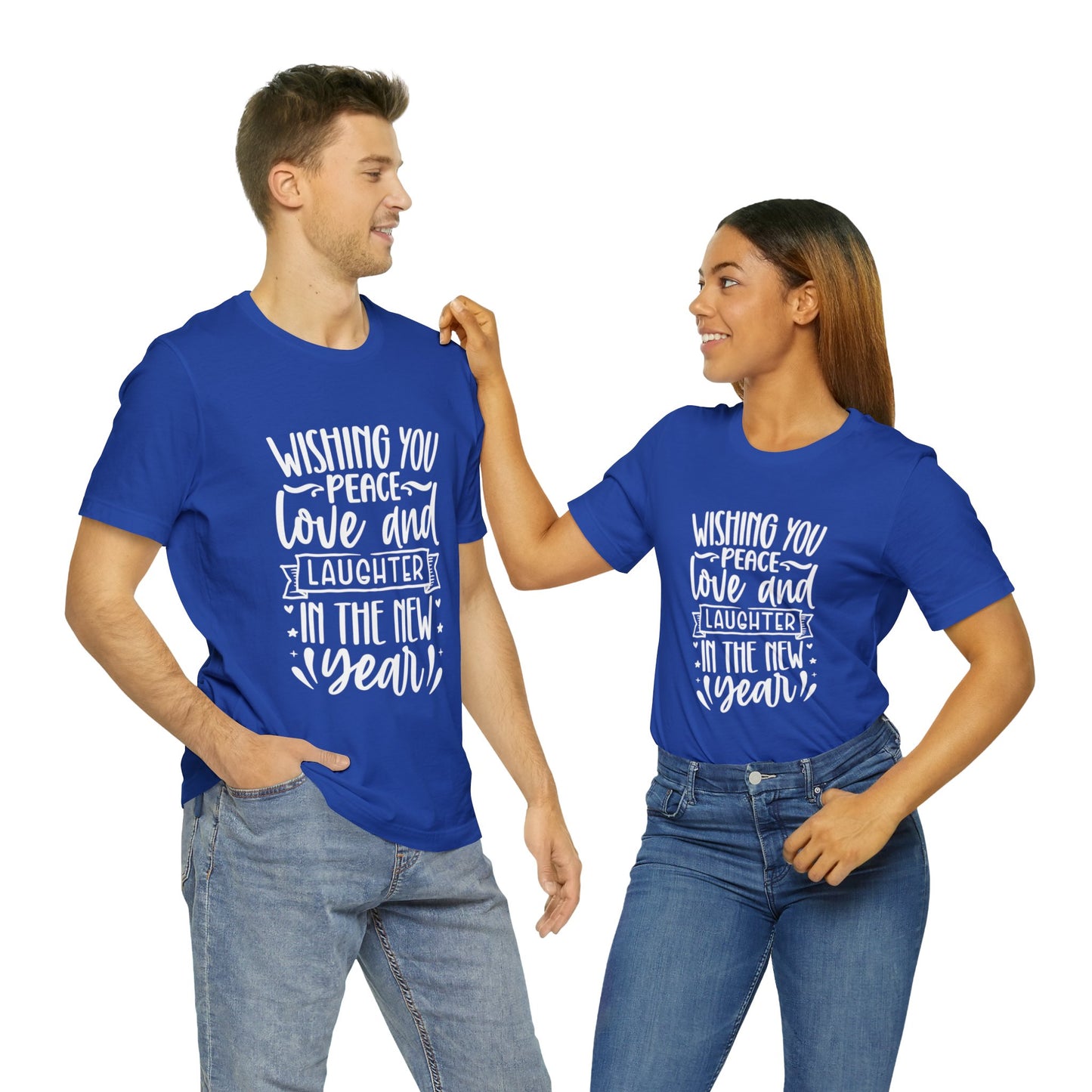 Love & Laughter New Year Unisex Jersey Short Sleeve Tee