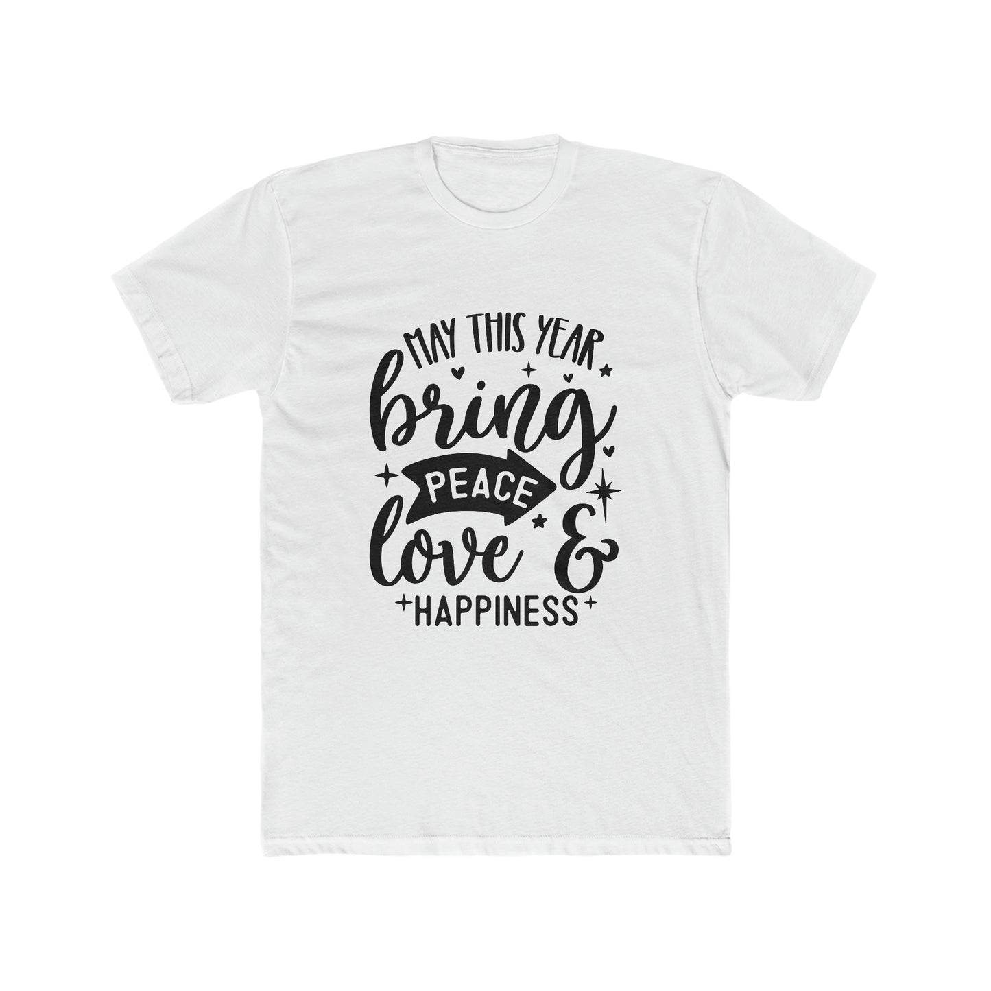 Peace Love & Happiness Men's Cotton Crew Tee