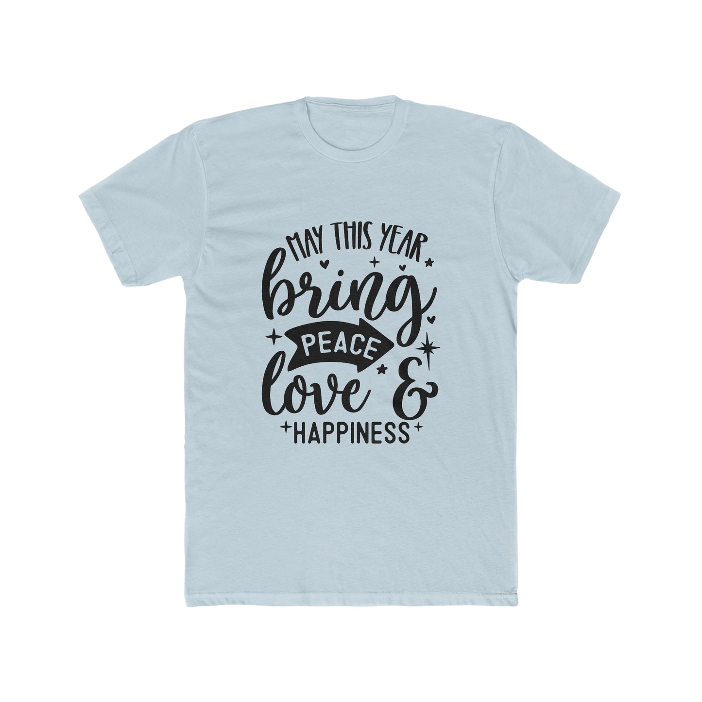 Peace Love & Happiness Men's Cotton Crew Tee