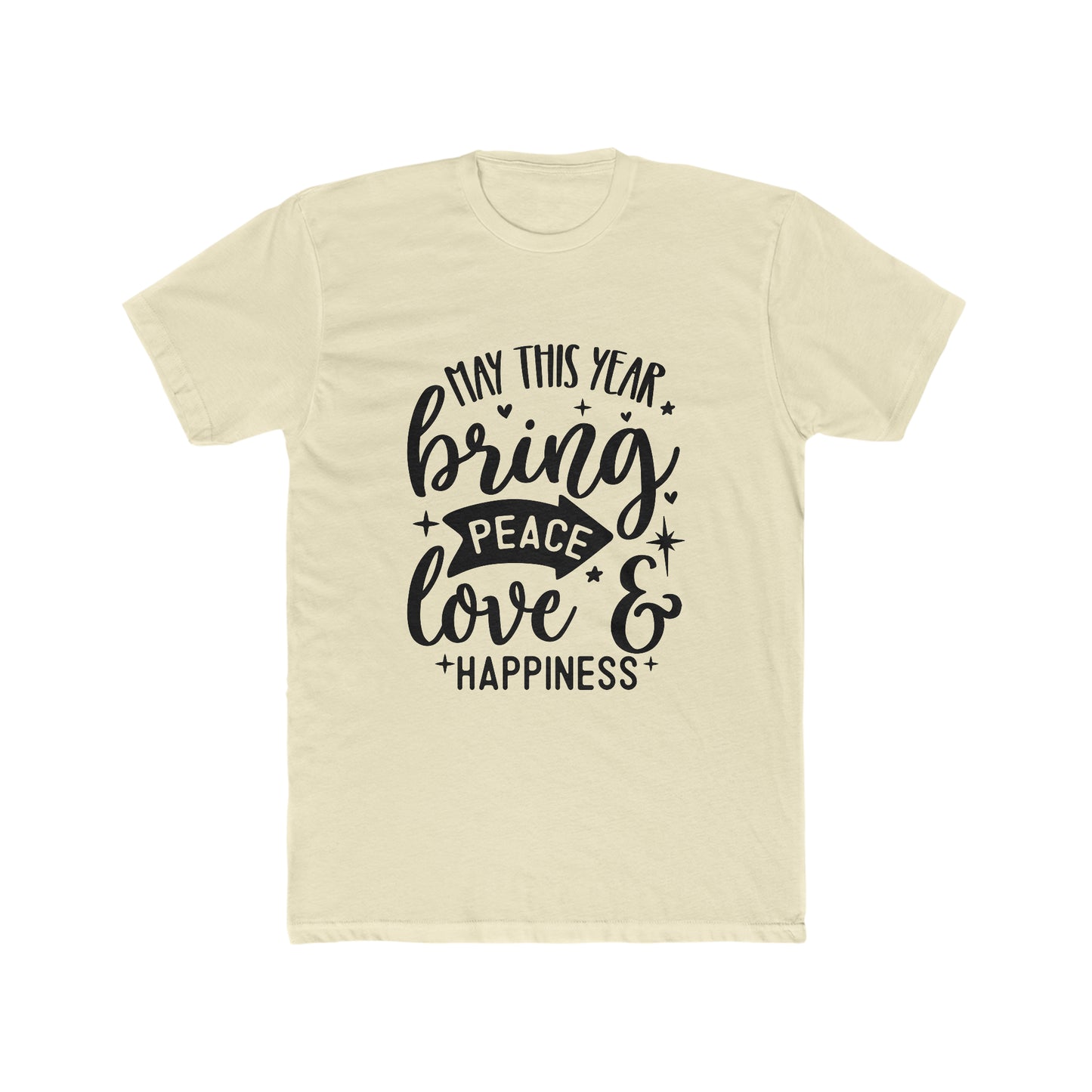 Peace Love & Happiness Men's Cotton Crew Tee