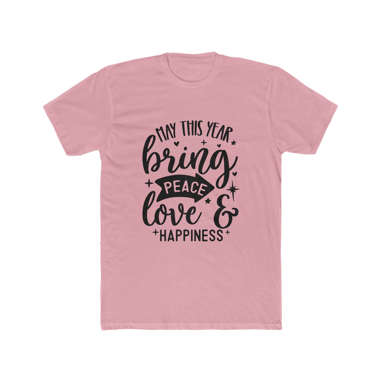 Peace Love & Happiness Men's Cotton Crew Tee