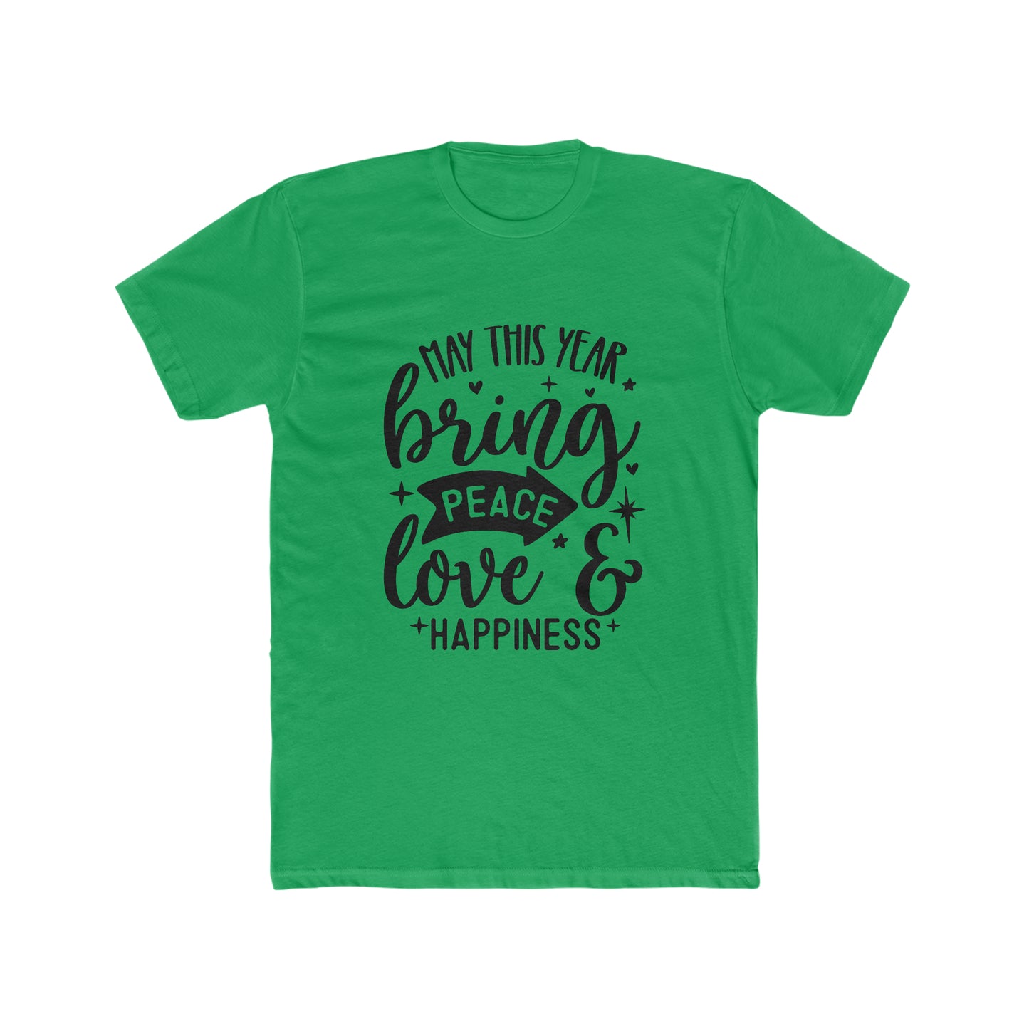 Peace Love & Happiness Men's Cotton Crew Tee