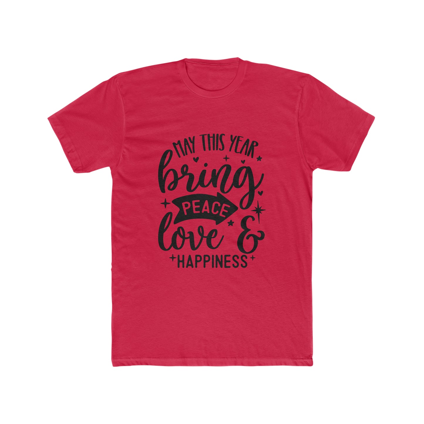 Peace Love & Happiness Men's Cotton Crew Tee