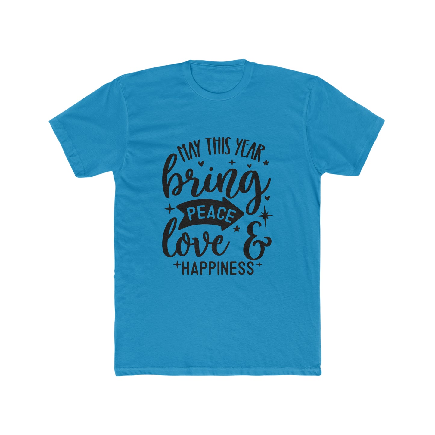 Peace Love & Happiness Men's Cotton Crew Tee