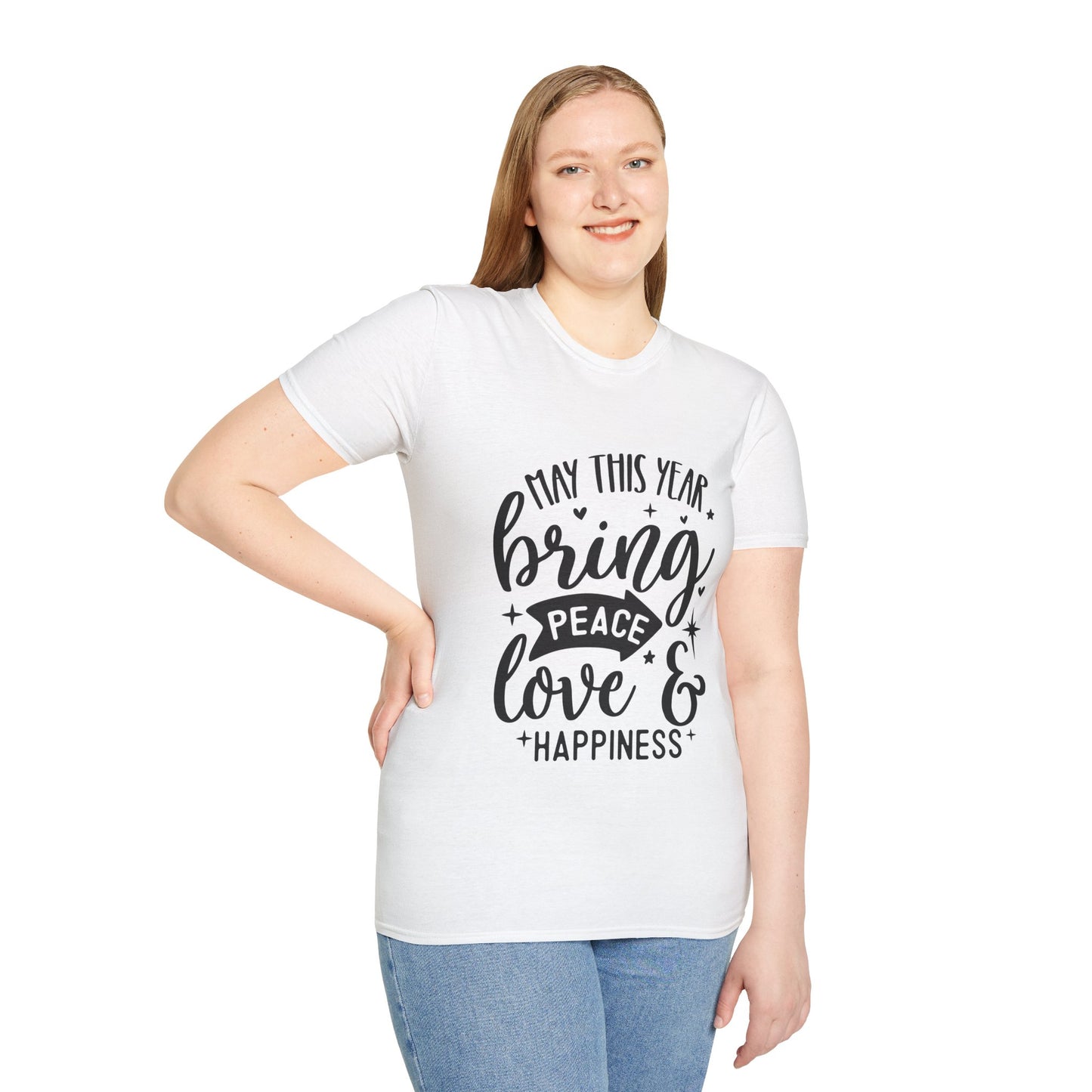 Peace Love & Happiness Unisex Softstyle T-Shirt
