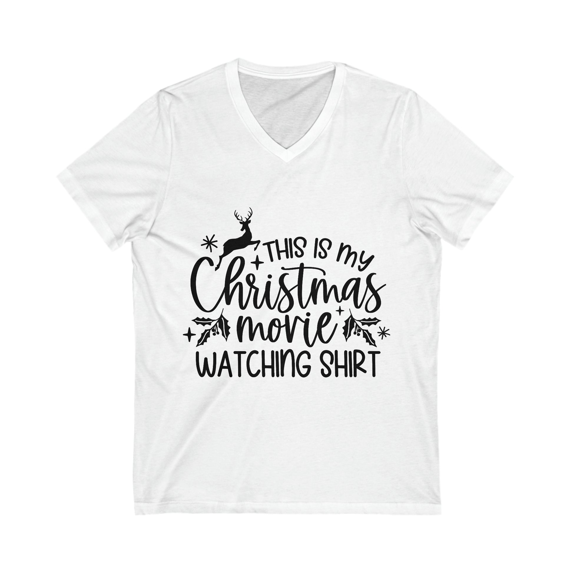 Christmas Movie Watching Unisex Jersey Short Sleeve V-Neck Tee image