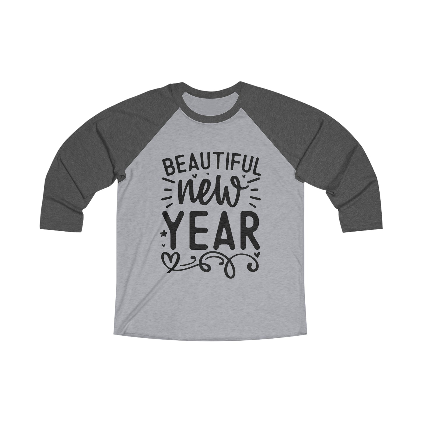 Beautiful New Year Unisex Tri-Blend 3\4 Raglan Tee