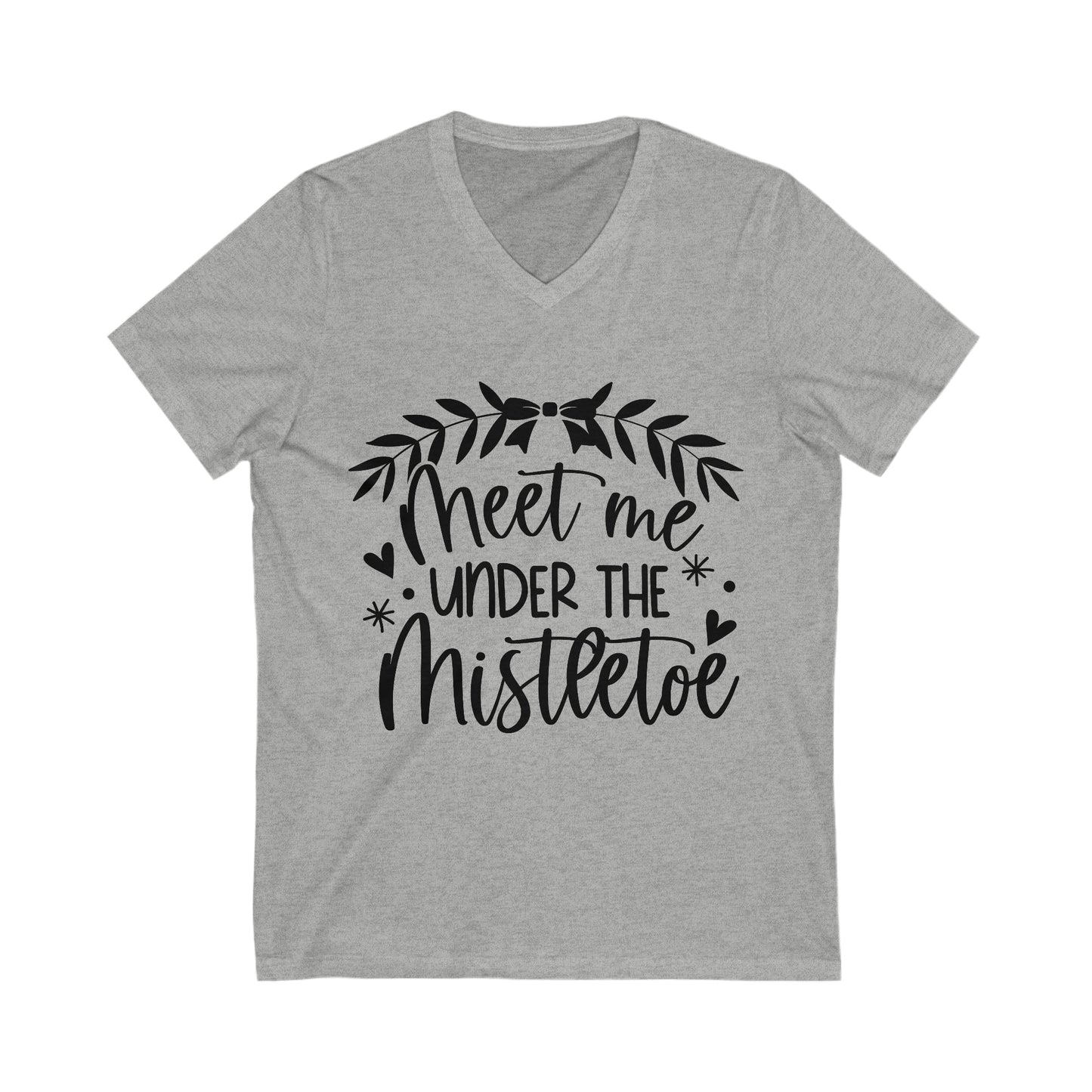 Meet me under Misteetoe Unisex Jersey Short Sleeve V-Neck Tee