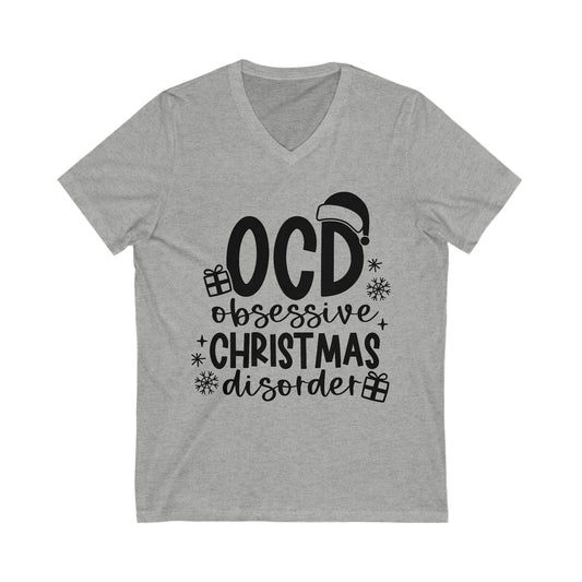 OCD Unisex Jersey Short Sleeve V-Neck Tee