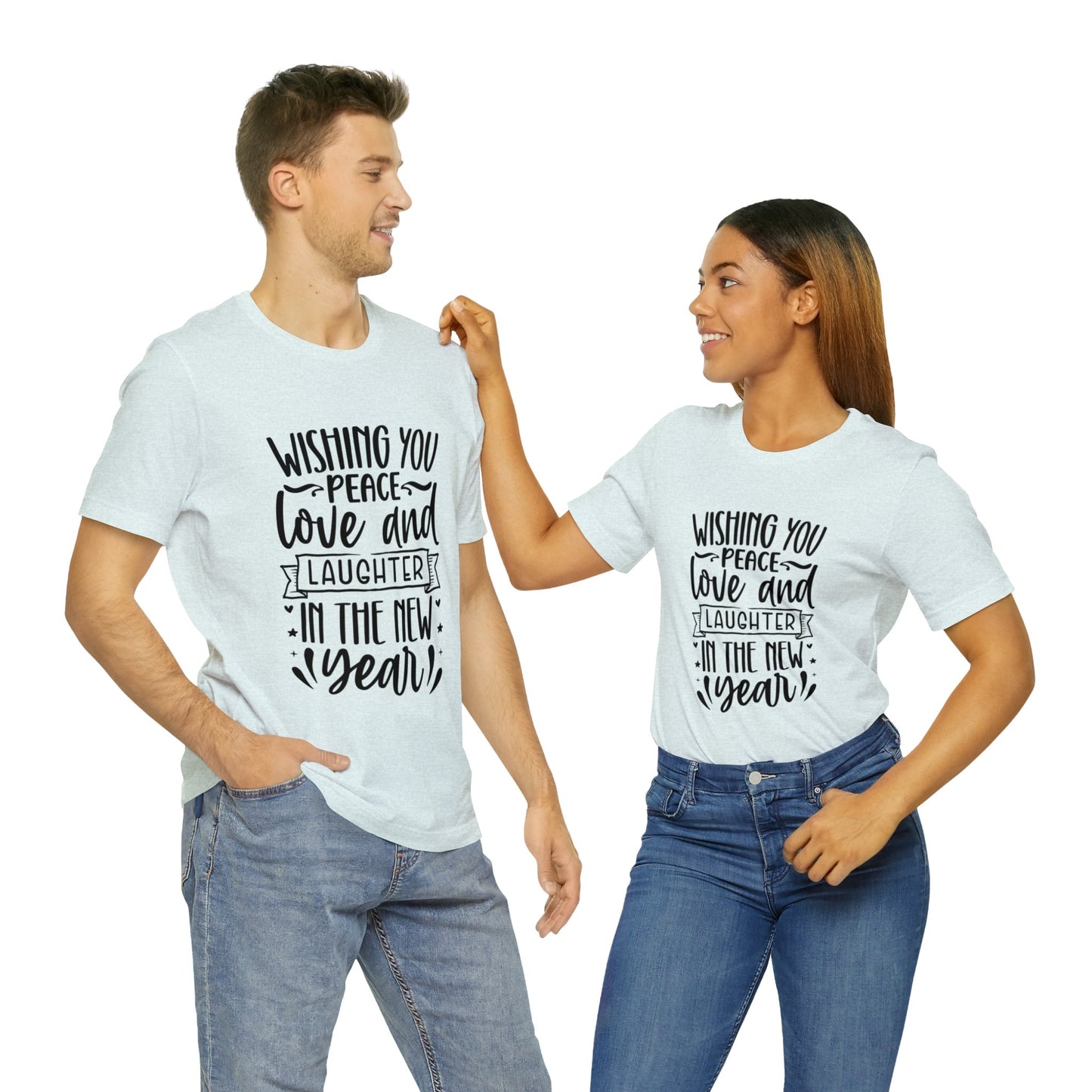 Love & Laughter New Year Unisex Jersey Short Sleeve Tee