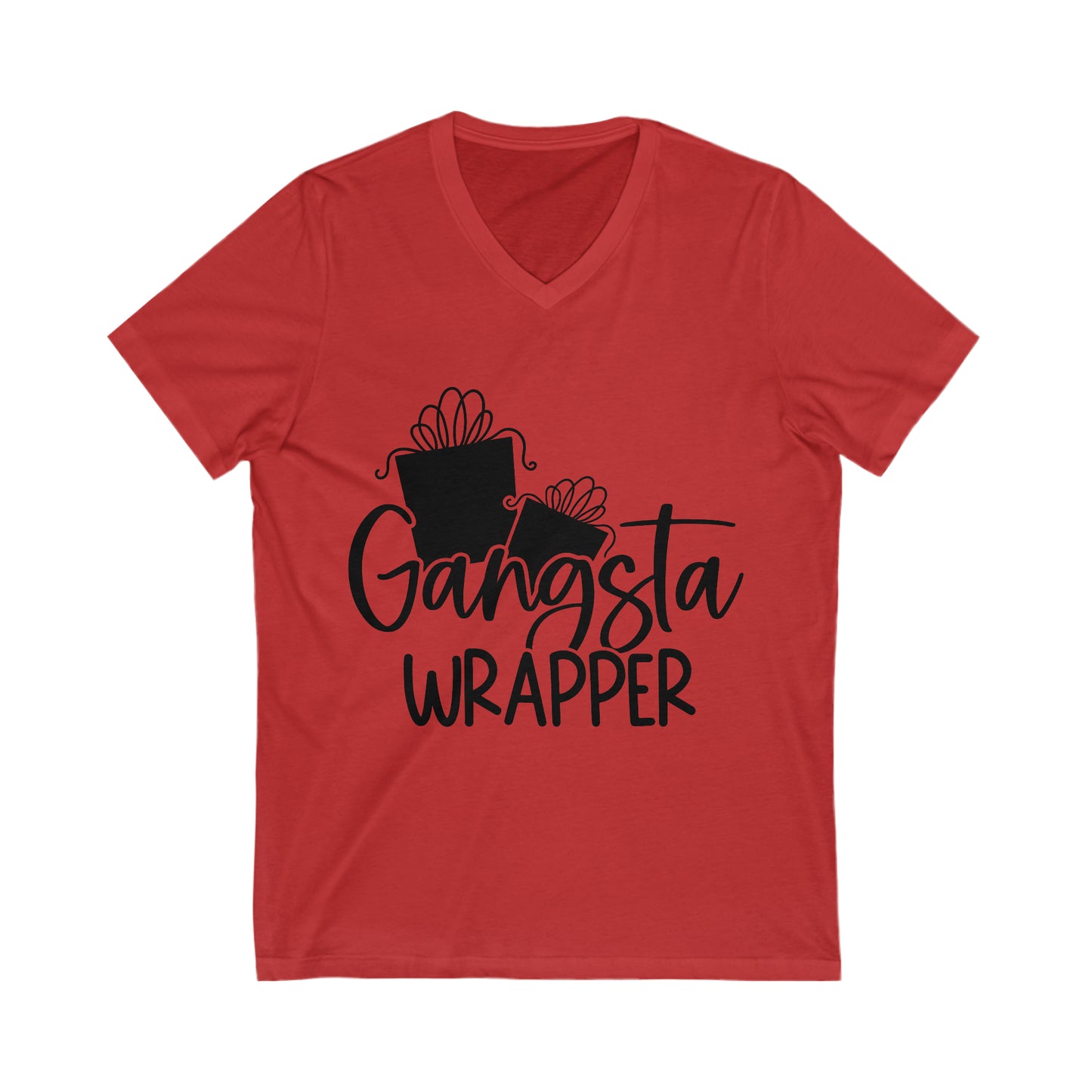 Gangsta Wrapper Unisex Jersey Short Sleeve V-Neck Tee