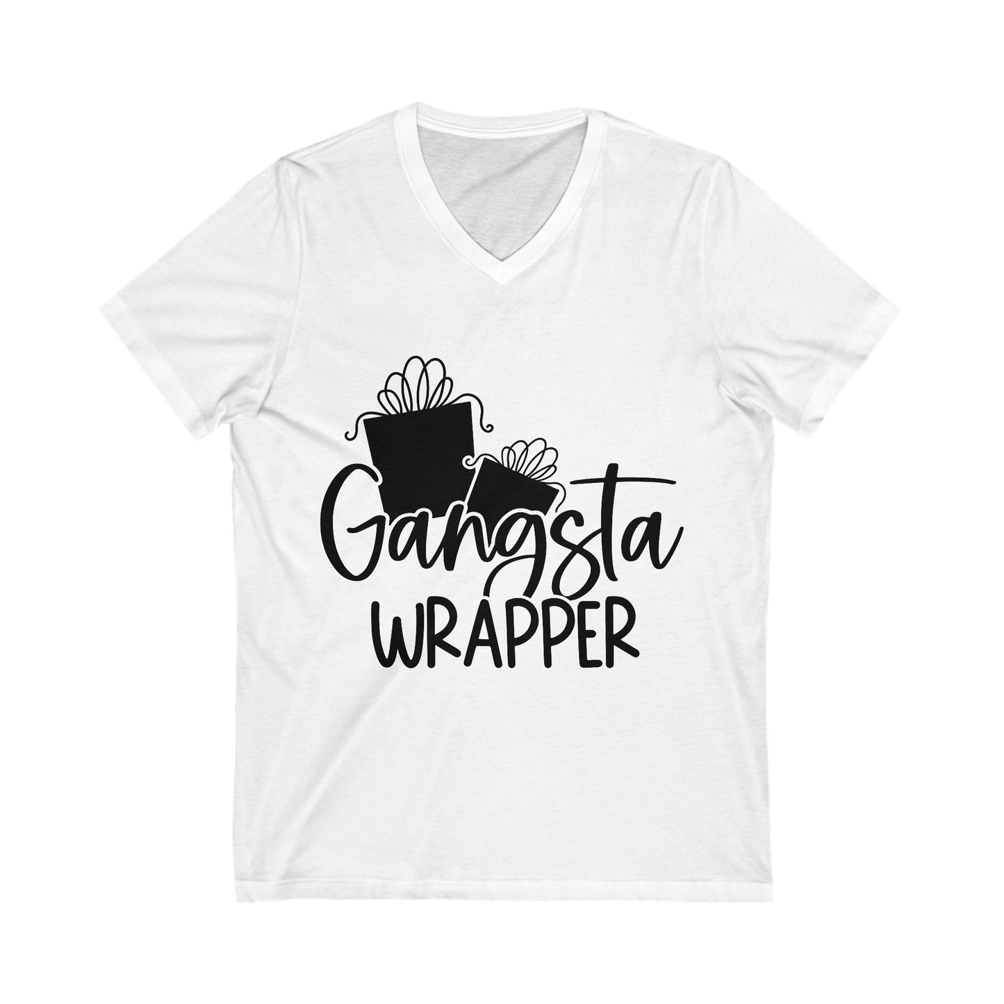 Gangsta Wrapper Unisex Jersey Short Sleeve V-Neck Tee