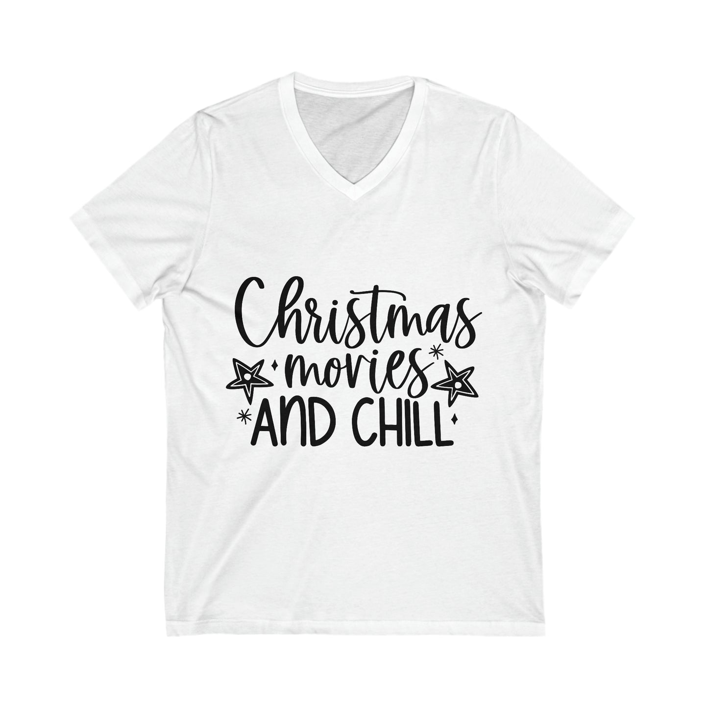 Movies and Chill Unisex Jersey Short Sleeve V-Neck Tee