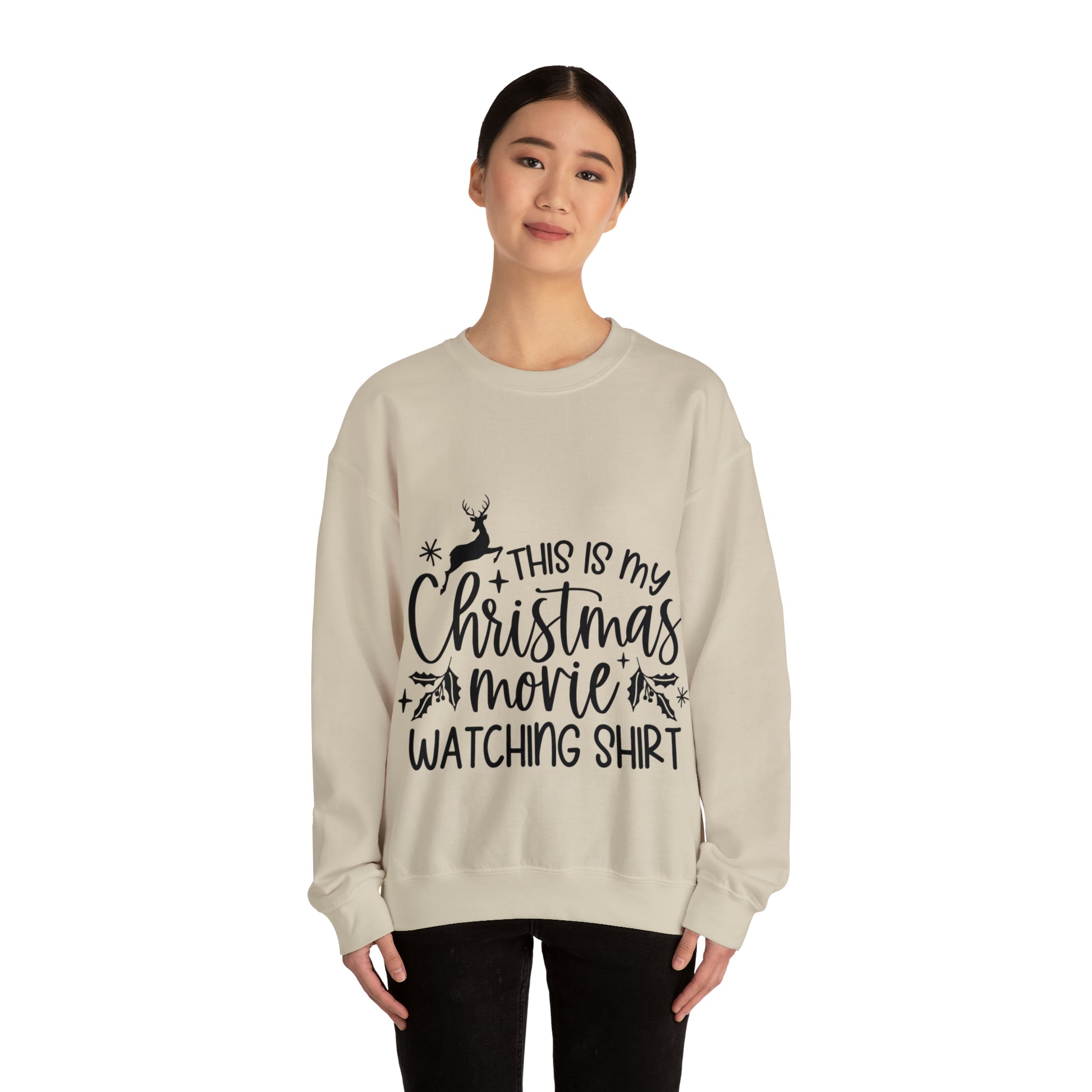 Christmas Movie Watching Unisex Heavy Blend™ Crewneck Sweatshirt image