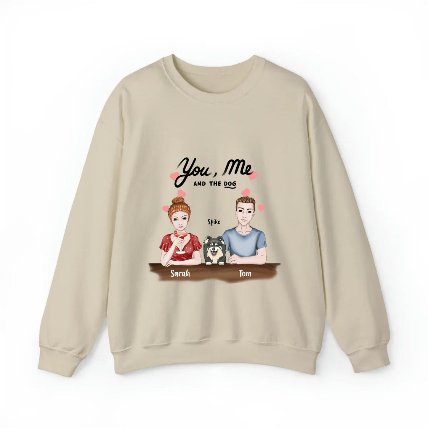 You, Me and the Dog Valentine's Unisex Heavy Blend™ Crewneck Sweatshirt